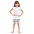 Girls summer pajama set Rabbit t-shirt + off-white shorts